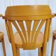 Set of 4 Vintage Bentwood High Pub Chairs with Armrests / Natural Wood Colo