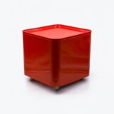 Table rouge Space Age design par Marcello Siard pour Longato, années 70