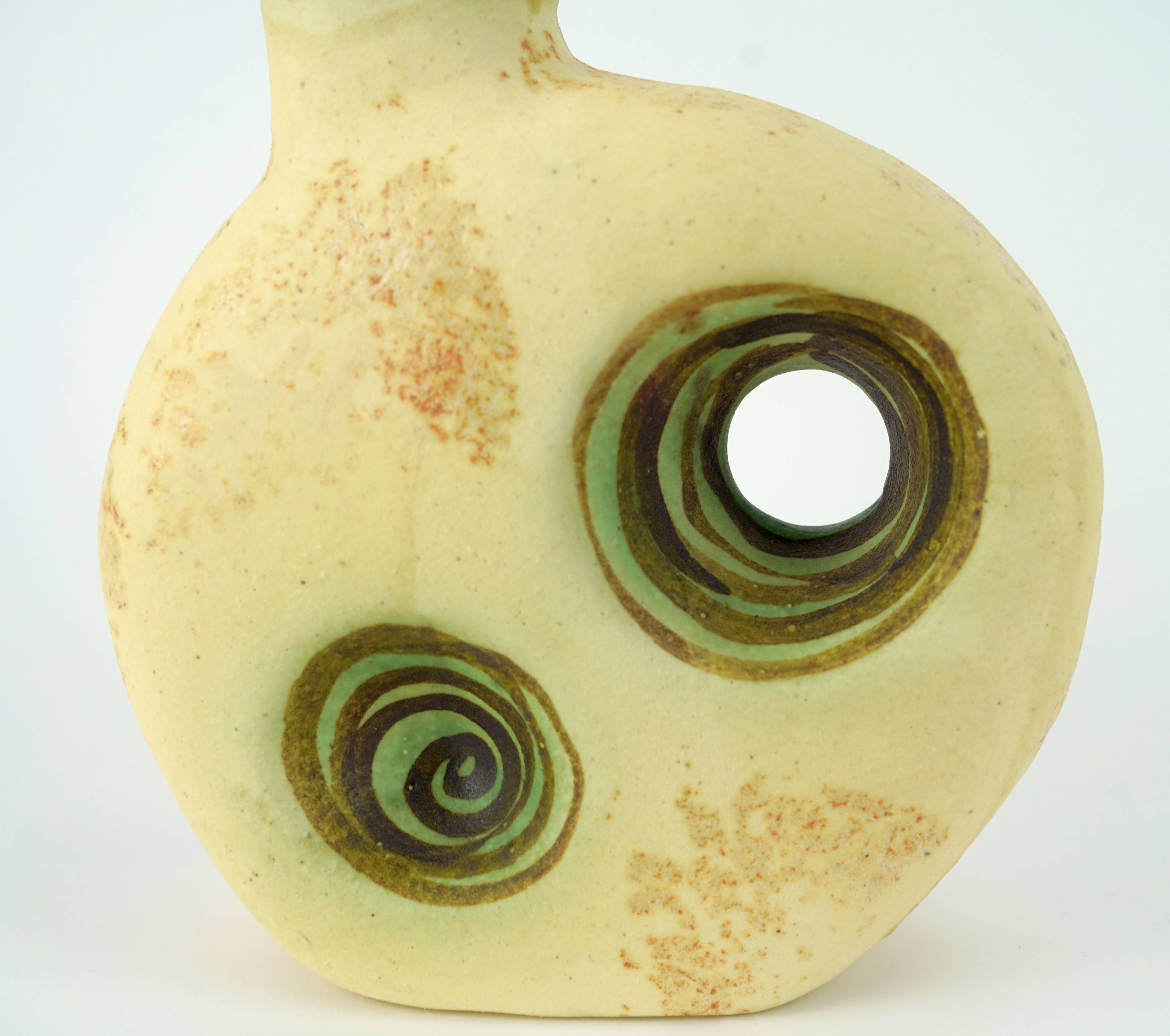 greek vintage VASE by nikos dazelidis, 1960s/70s, signed, space age