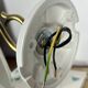 Vintage brass wall light with Art Nouveau tulip shade.