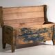 Antique chest painted blue made of pine – Central Europe, circa 1870