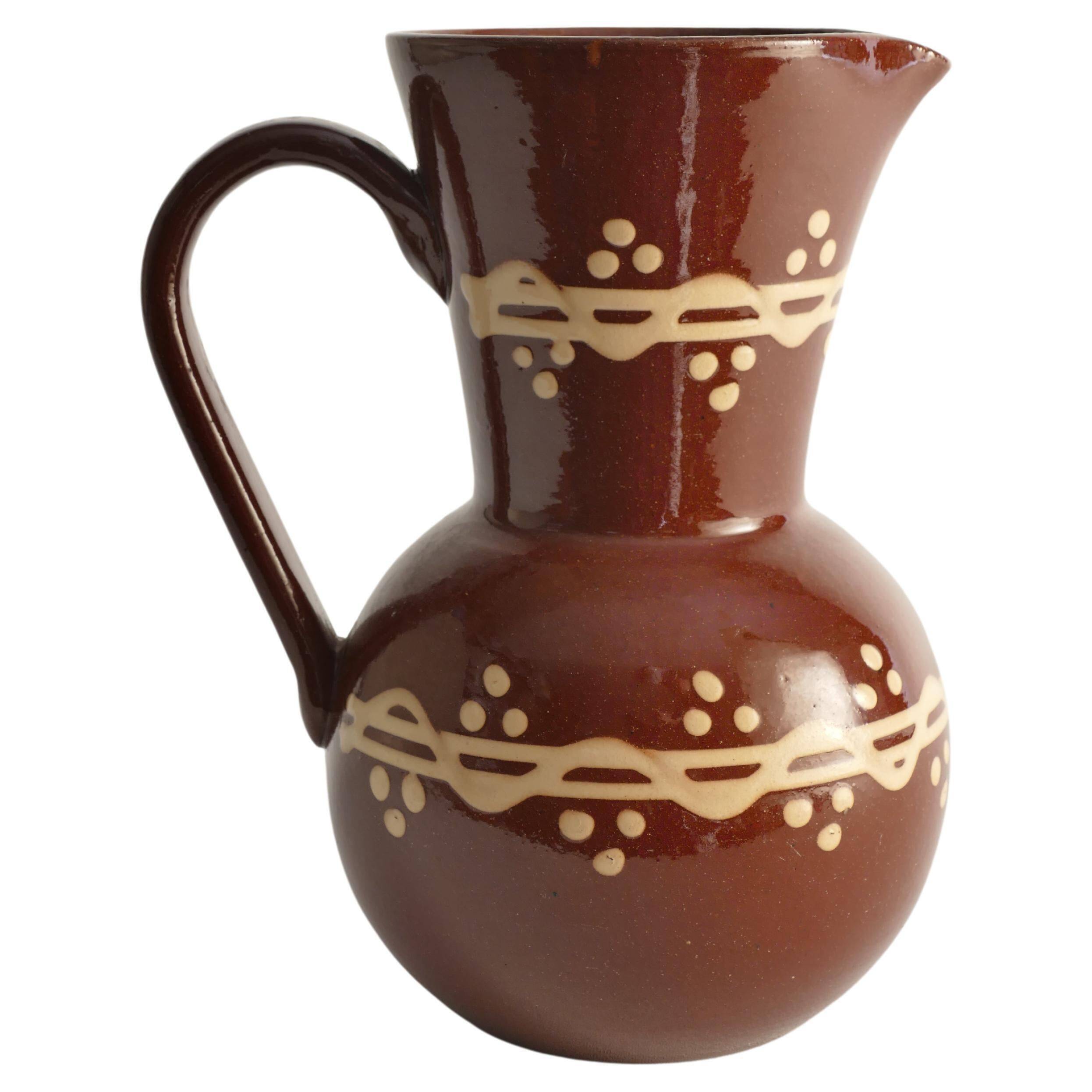 Brown Ceramic Pitcher or Vase by Andersson & Johansson, Höganäs, Sweden, 1920s