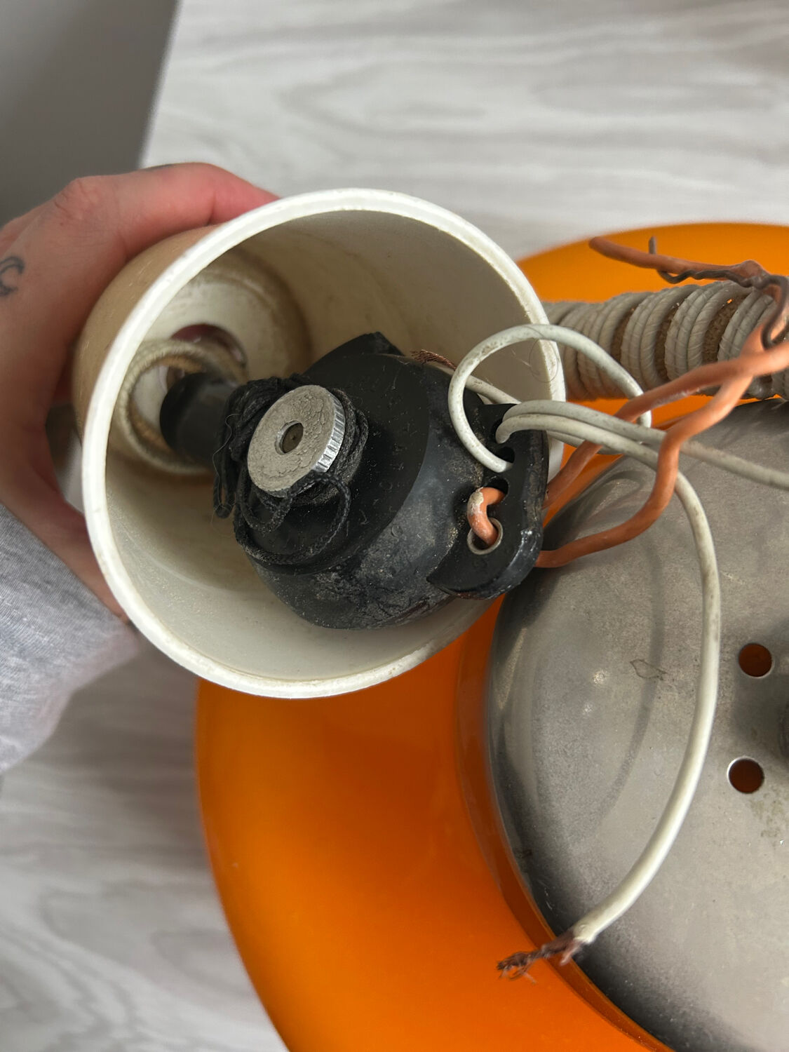 Plafonnier en verre des années 1970