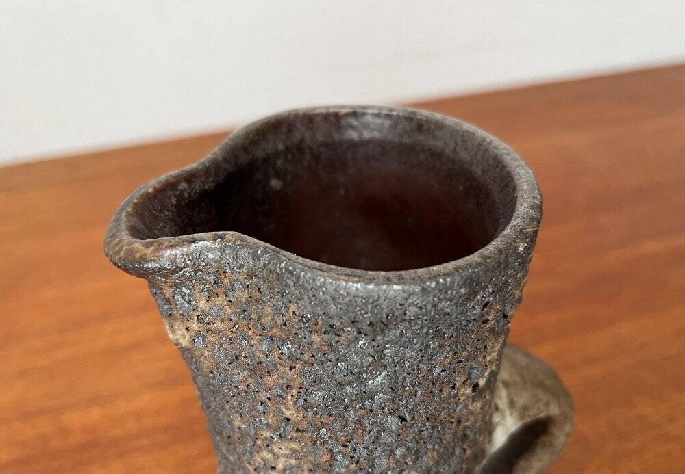 Brutalist Carafe Vase West German in Fat Lava Ceramic from the 1960s by Jopeko