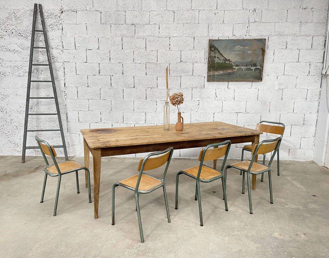 1900s pine and oak farmhouse table