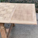 Art Deco extendable monastery table renovated in raw oak 265cm
