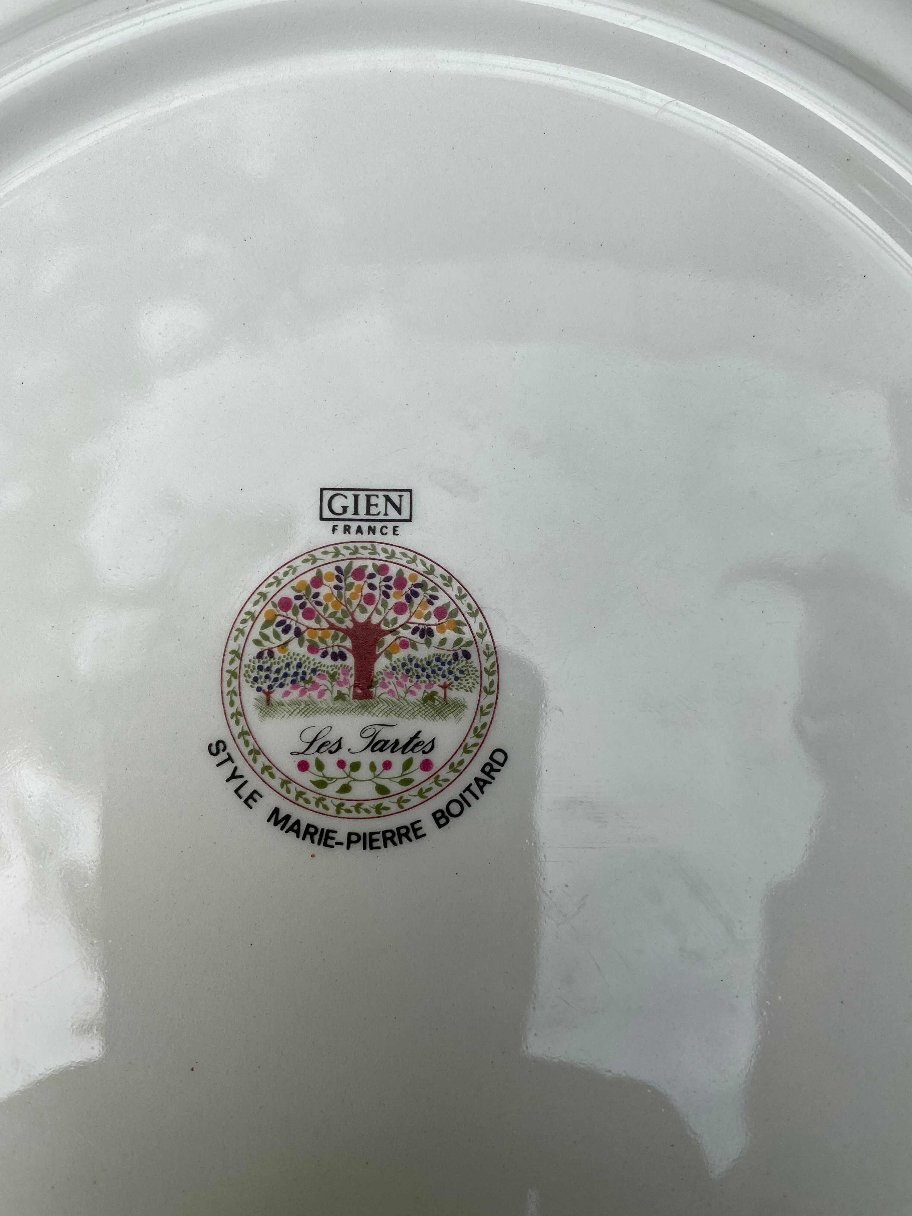 6 plates and 1 dish GIEN twentieth century