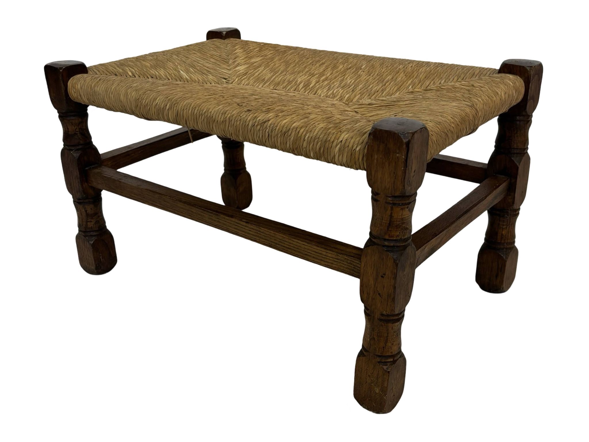 Tabouret vintage en rotin petit tabouret ottoman du milieu du siècle design années 60