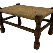 Tabouret vintage en rotin petit tabouret ottoman du milieu du siècle design années 60