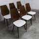 Lot de 6 chaises Baumann modèle 840 G2S finition acajou verni, 1963