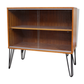 Vitrine rangement teck vintage 1960 avec hairpin legs