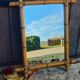 Turned wooden mirror, circa 1900