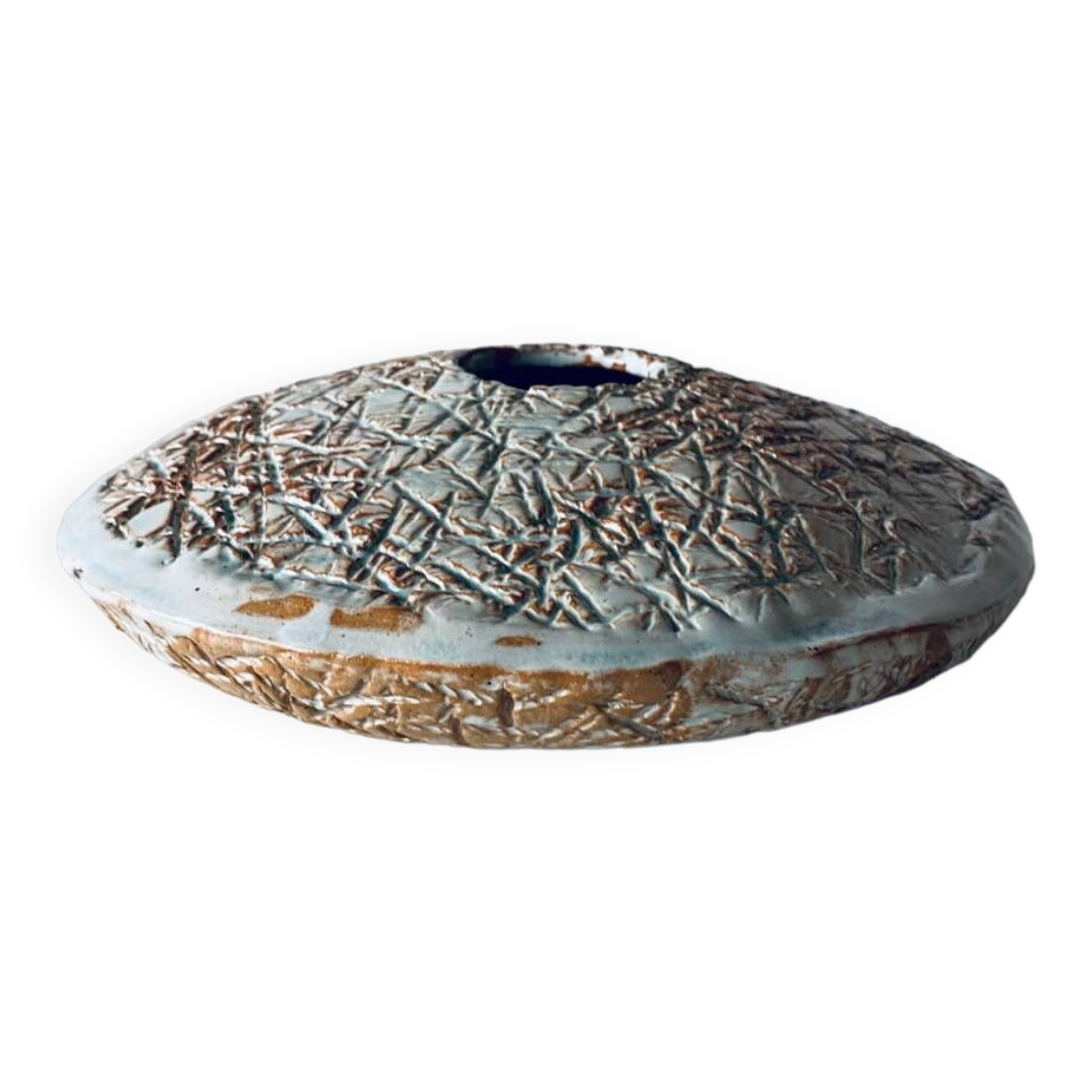 Large flat lentil vase