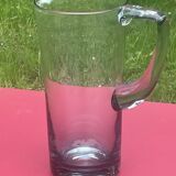 elegant water or orangeade pitcher in smoked glass from the 1970s - 25 cm