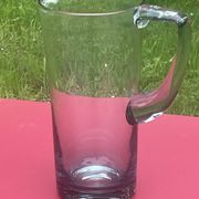 elegant water or orangeade pitcher in smoked glass from the 1970s - 25 cm