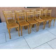 Suite de 12 chaises de Bistrot N 19 Baumann 1960