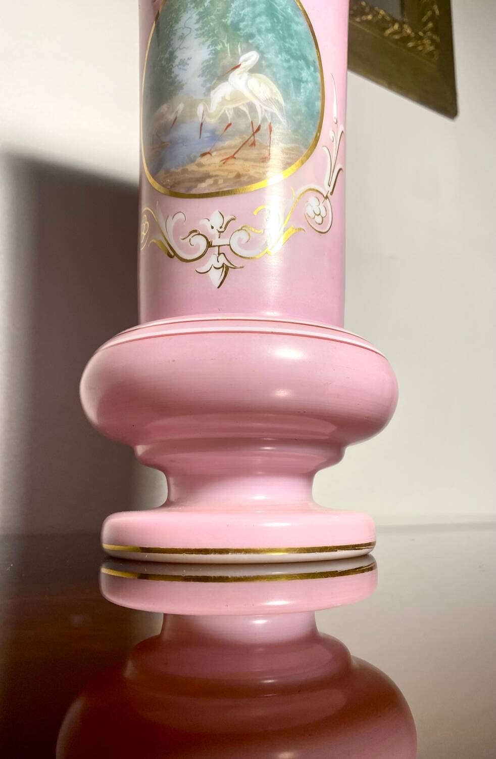 Opaline Vase Saint Louis peint main