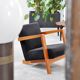 Dutch Modernist Low Profile Armchair from the 1950s in Black Upholstery
