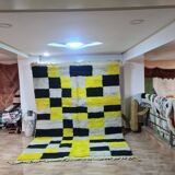 Authentic Beni Ourain Rug 300x200 cm - 100% Wool, Handmade, Checkered