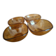 Set of 4 vintage amber glass bowls by Vereco.