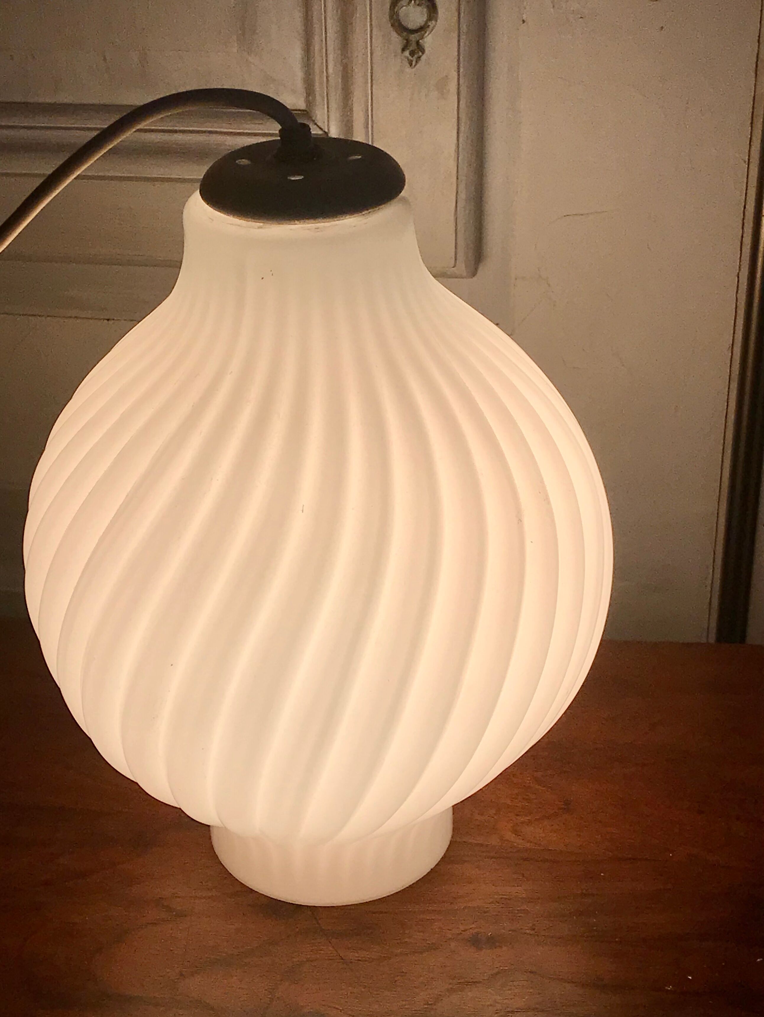 Pleated opaline ceiling circa 1950