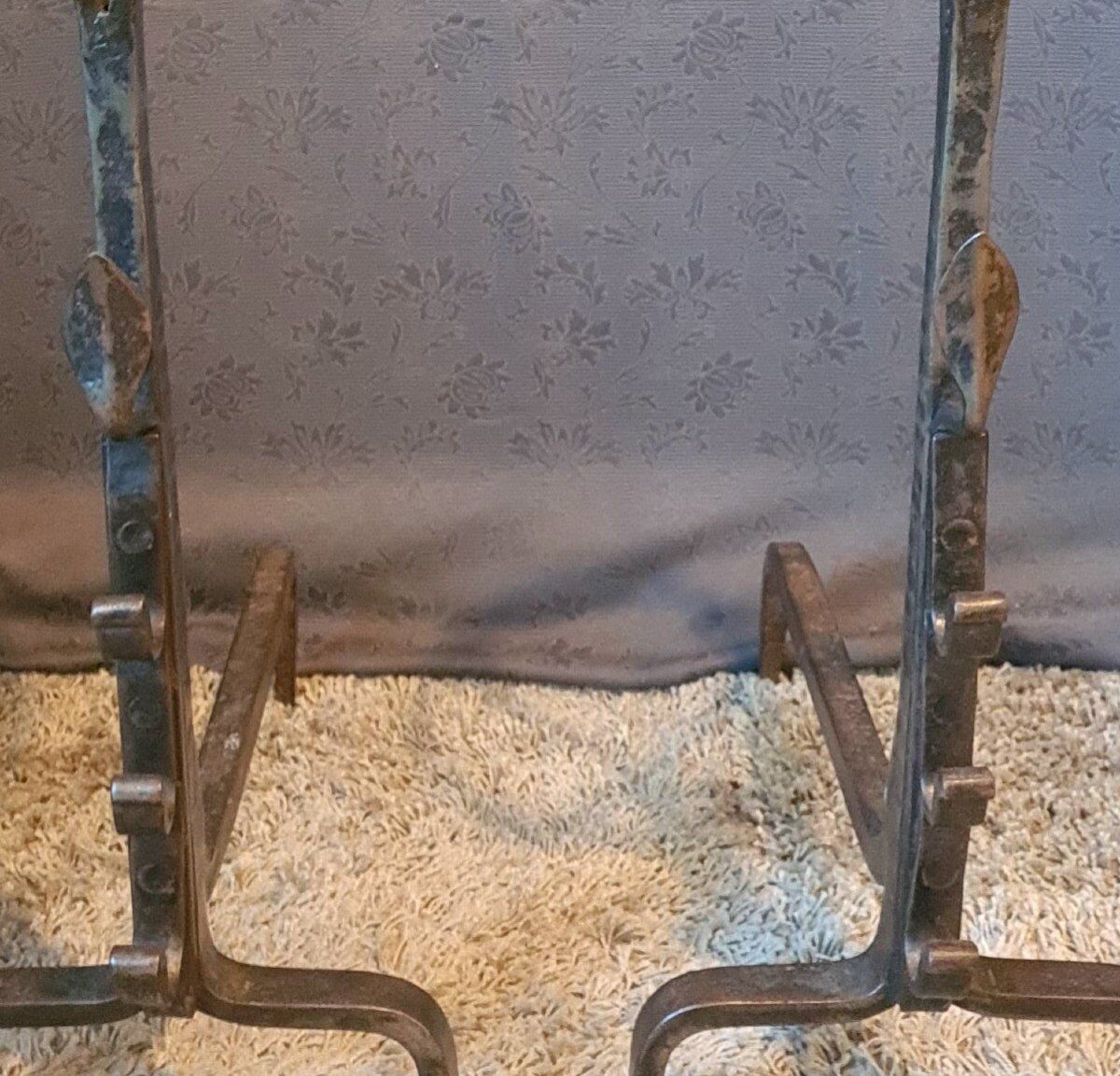 Pair of Landier and Godet fire dogs from the 19th century.
