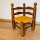 Corner chair wood and straw