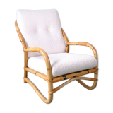 Bamboo armchair rattan buckle 1970