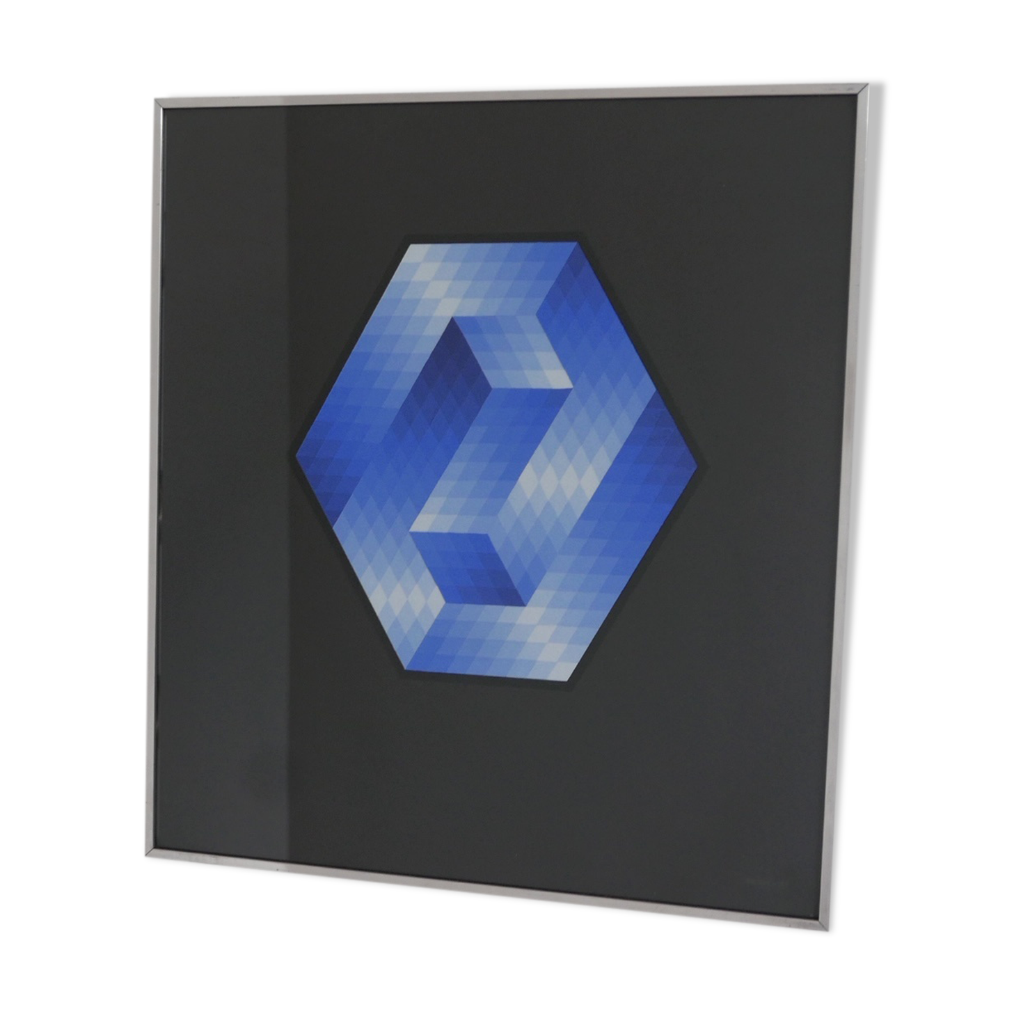 Late 20th century geometric framed artwork