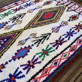Azilal wool and handmade cotton berbere rug 135x215 cm