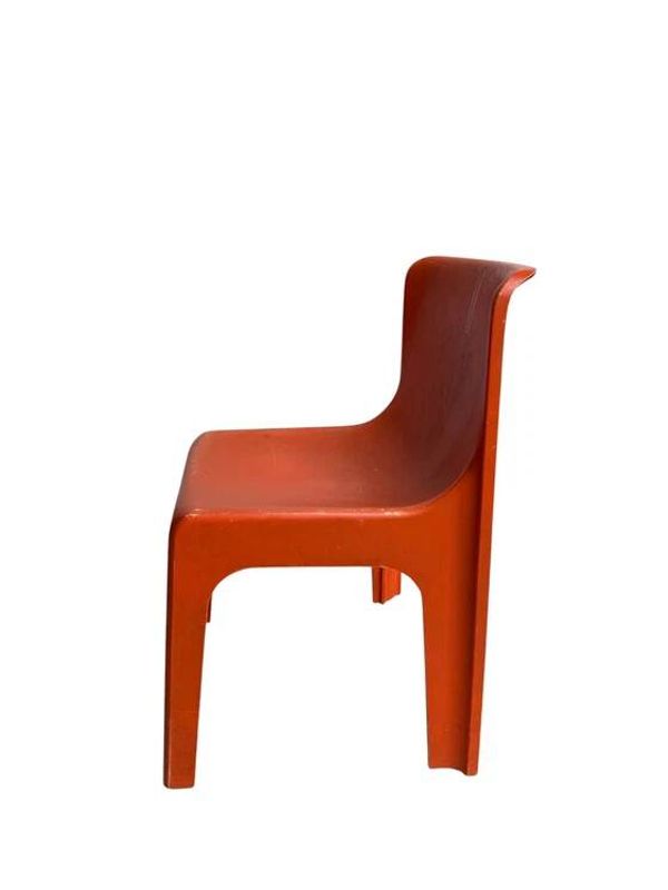 Chaise design orange – Étienne Fermigier (vers 1970)