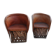 Paire de fauteuils "Mexican Equipale pigskin chair"
