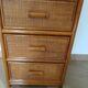 Vintage - sideboard - chest of drawers - woven rattan chest of drawers - wood - bamboo - 80s