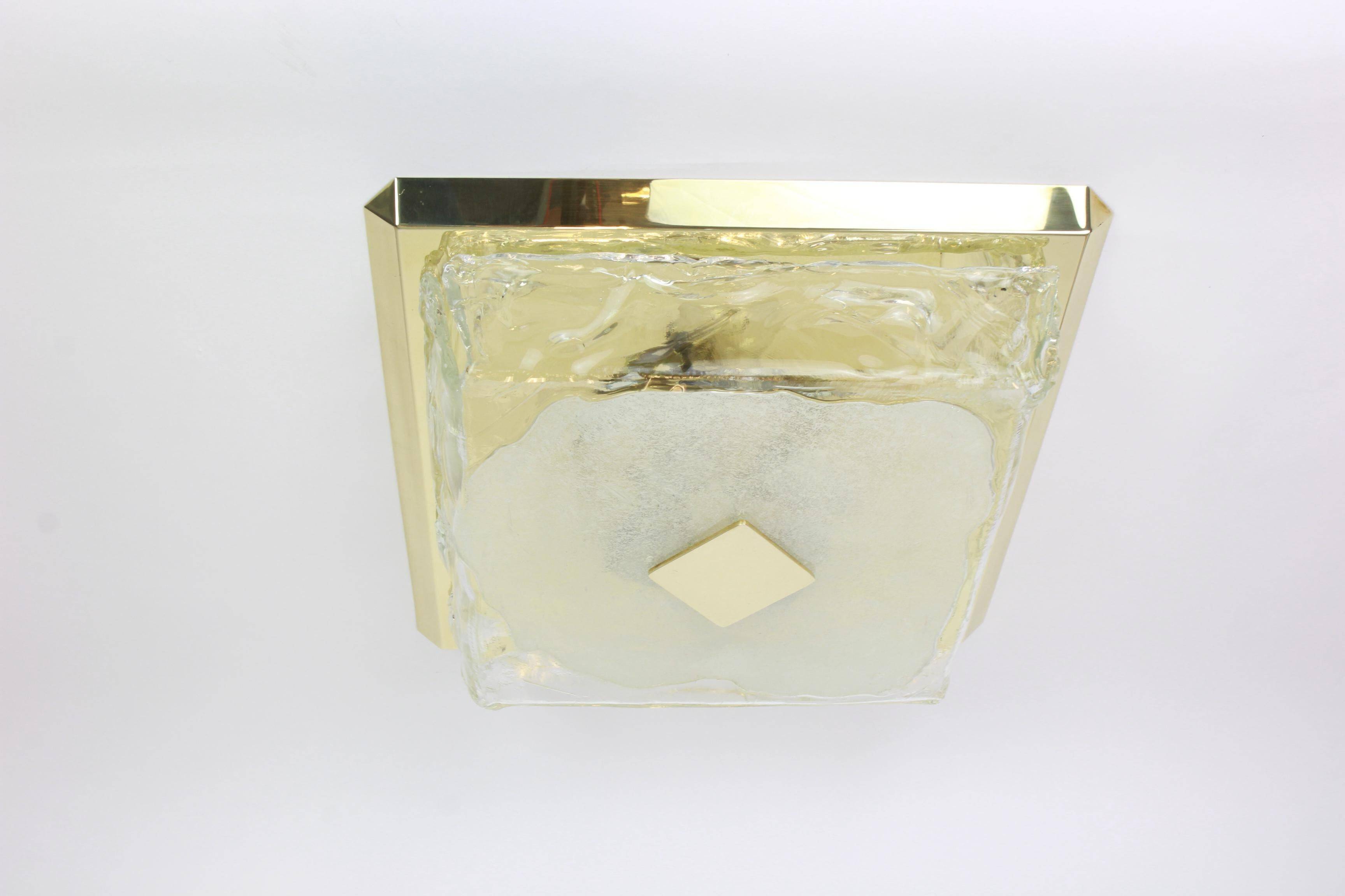 Square ceiling light Kalmar in organic Murano glass, Austria, 1960s.