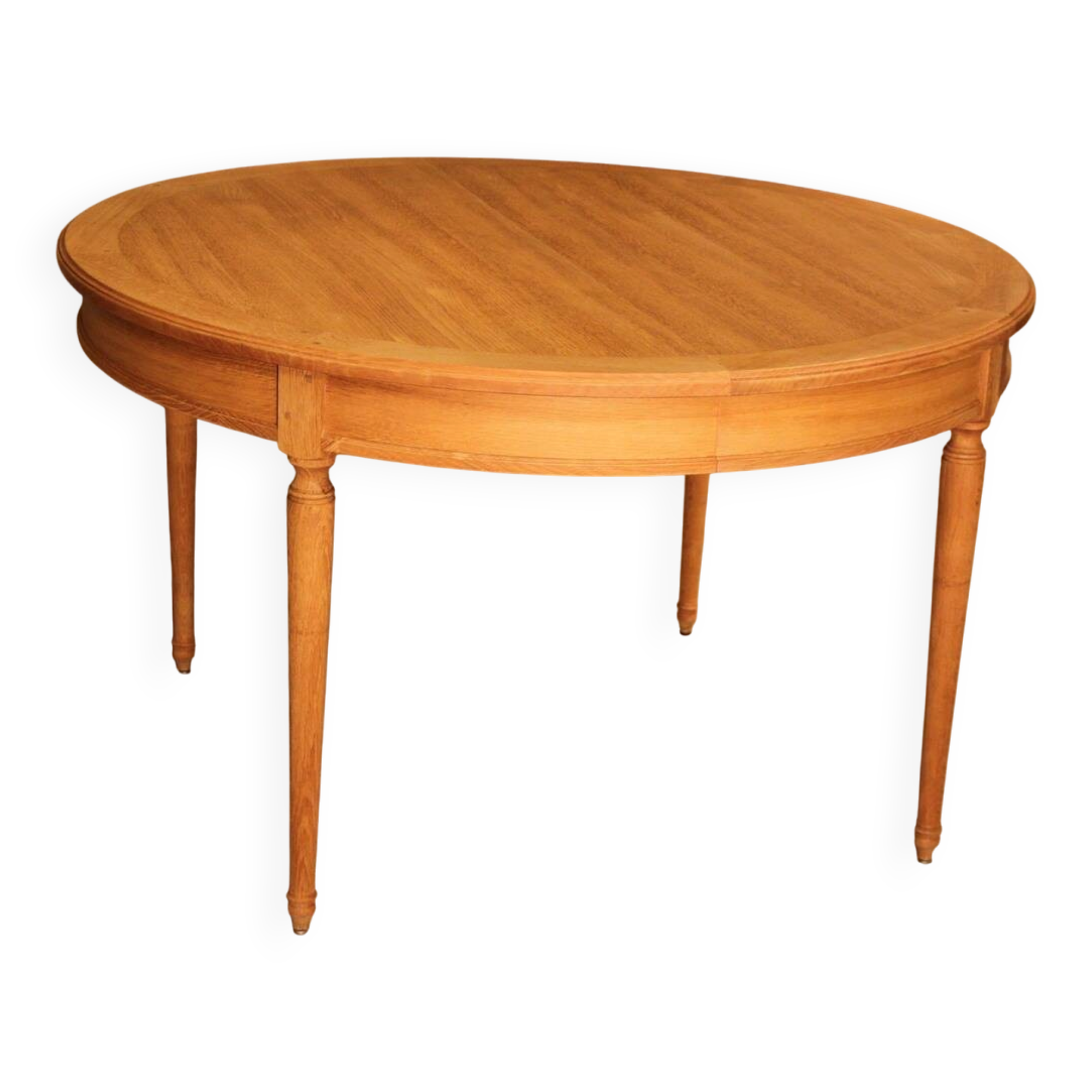 Oval light oak table with extension
