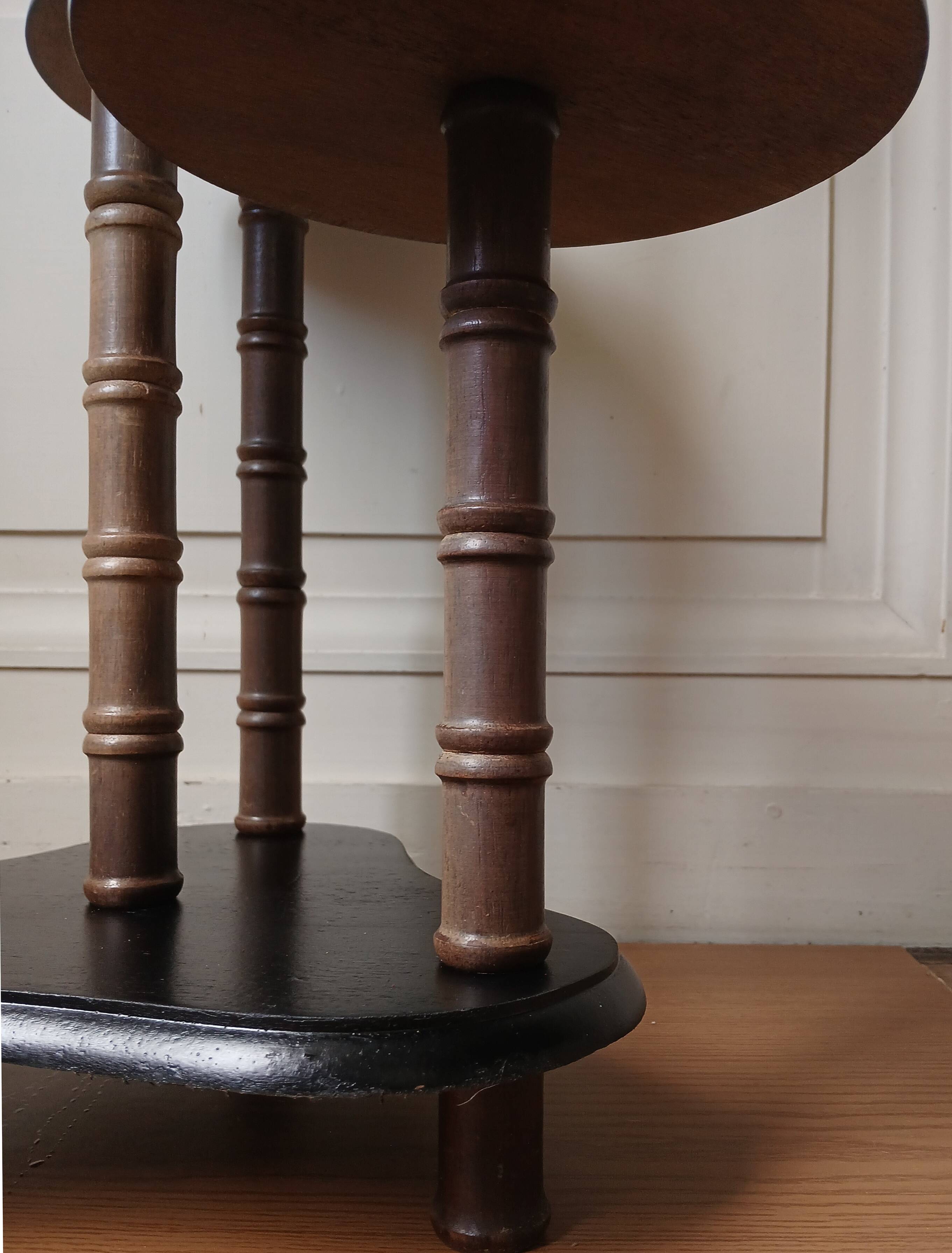 Tripod plant holder 4 levels in solid wood, bamboo style & painted