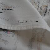 Old linen tablecloth and napkins