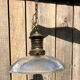 Art Deco suspension from the 1930s in glass and brass.