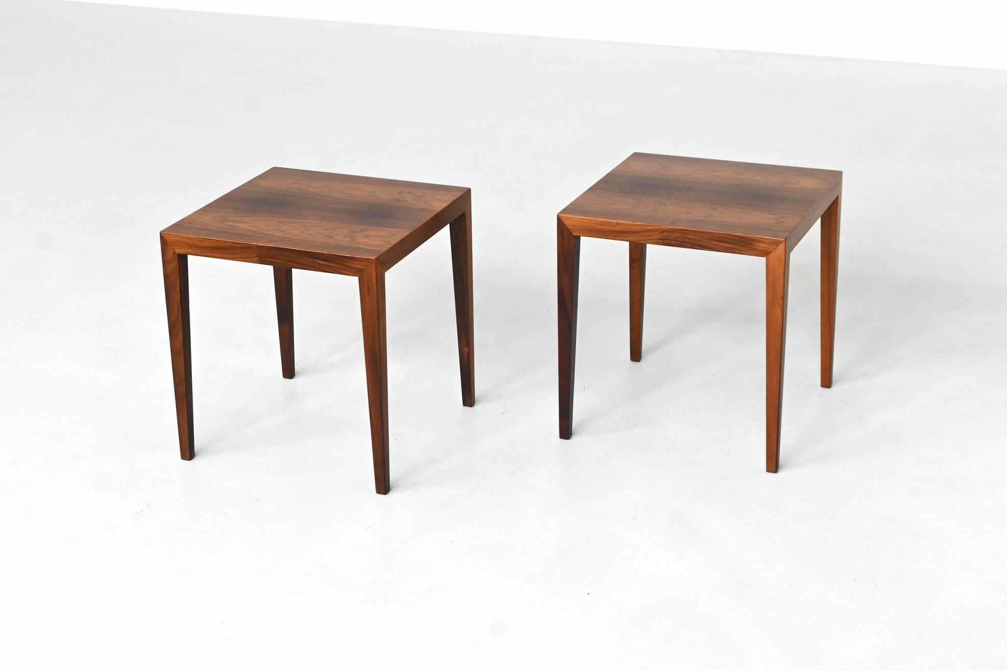 Severin Hansen pair of side tables in rosewood Haslev Denmark 1960