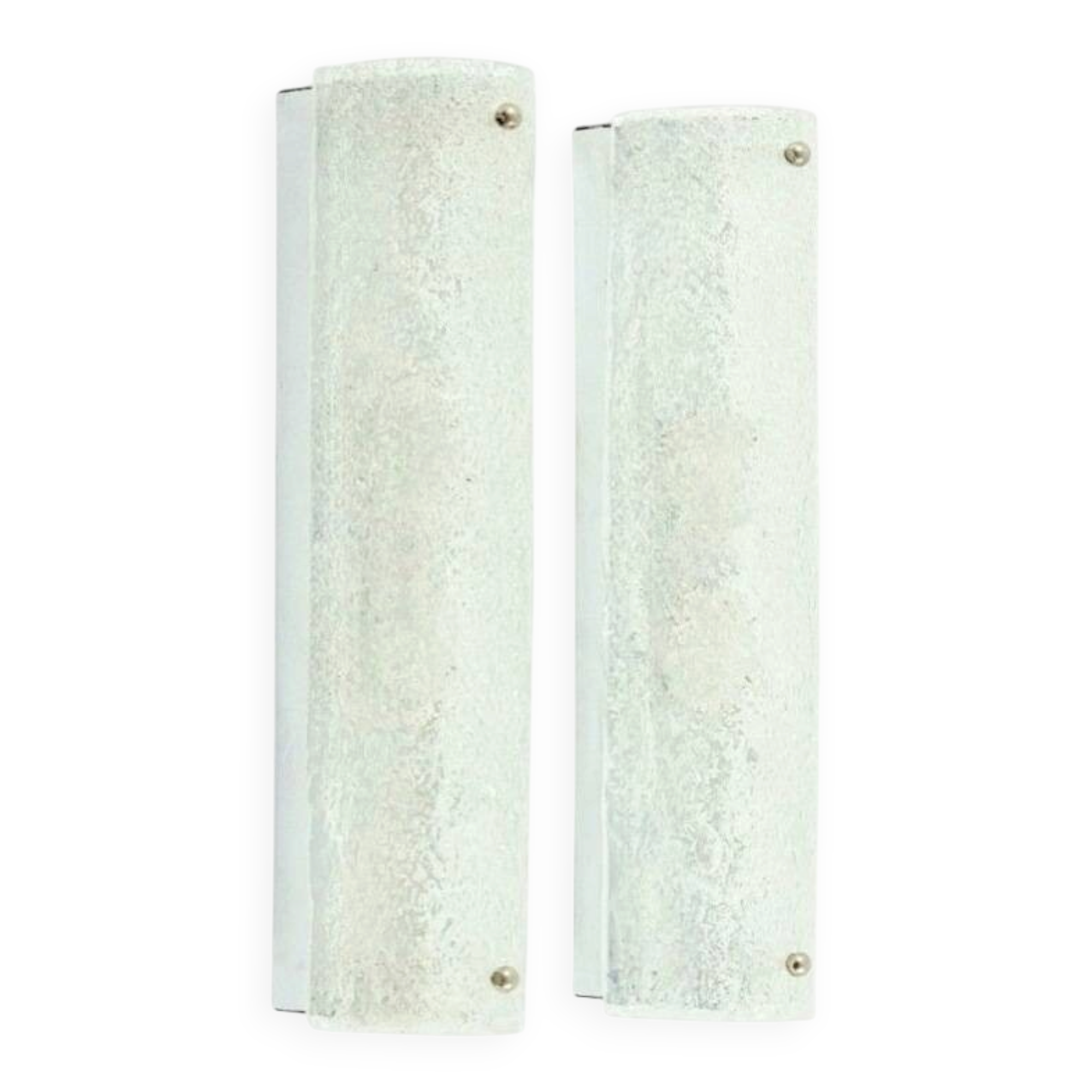 Paire de lampes murales en verre de Murano tubulaire du milieu du siècle de Hillebrand, années 1970.