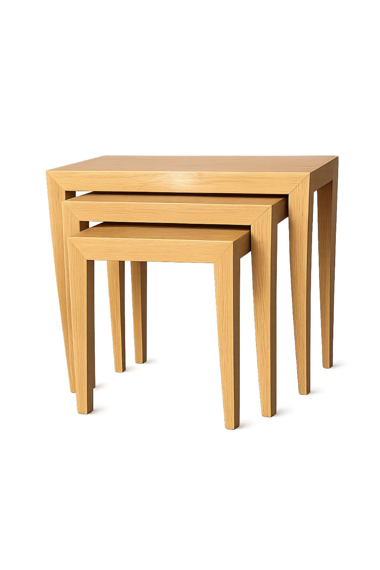 Nesting tables in oak by Severin Hansen