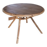 Rattan/bamboo and wood coffee table. Vintage 50s/60s.