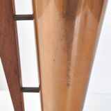 Vintage scandinavian vase denmark 1960 dahlmann in teak & hammered copper 60s