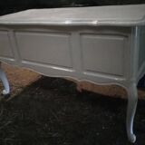 Louis XV style cherry wood desk refurbished in white
