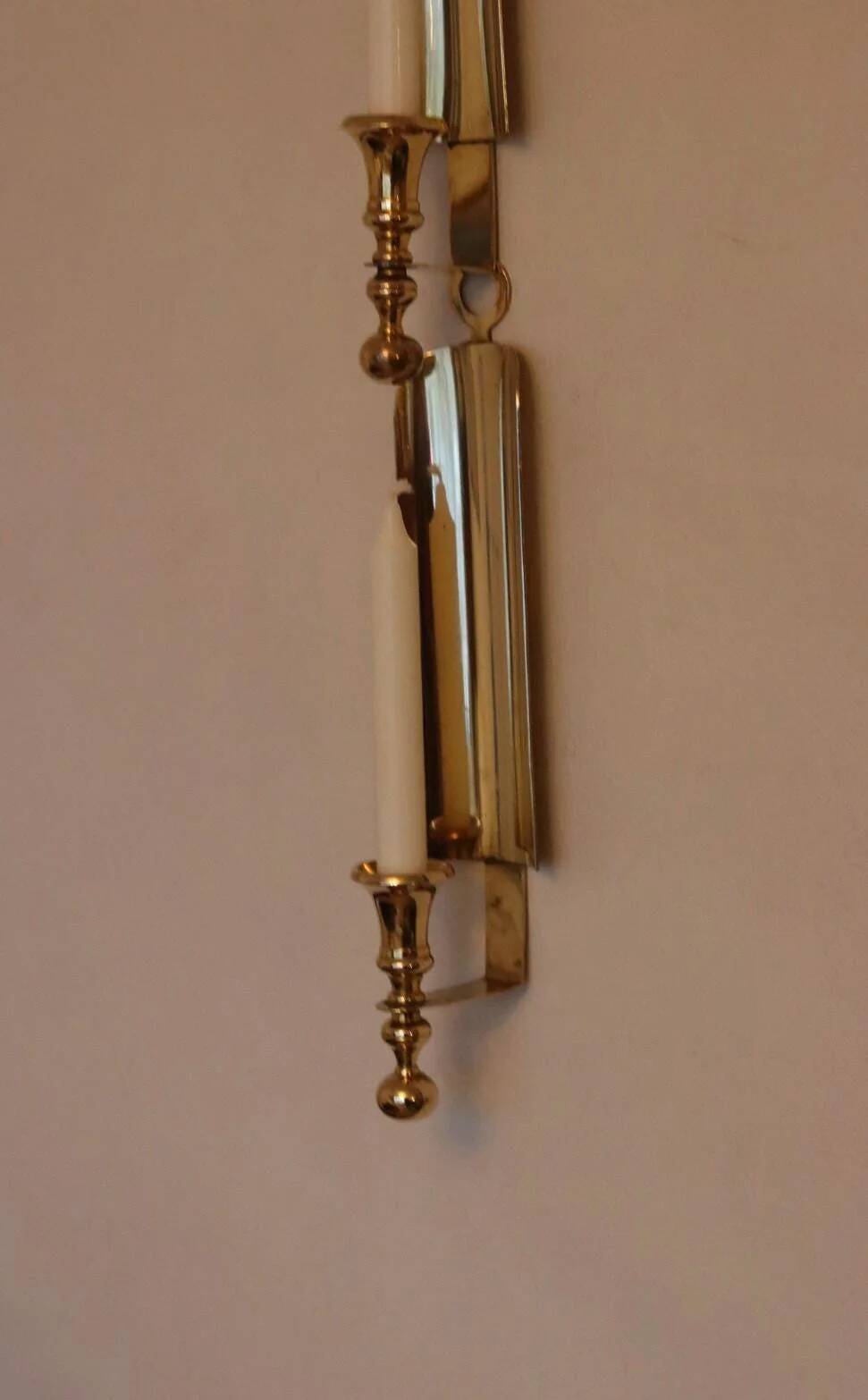 Pair of mid-century Swedish brass sconces