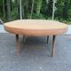 Authentic Scandinavian round table BAUMANN stripped in raw teak 1960