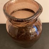 Biot vase in blown glass and triangular bubble, height 30 cm