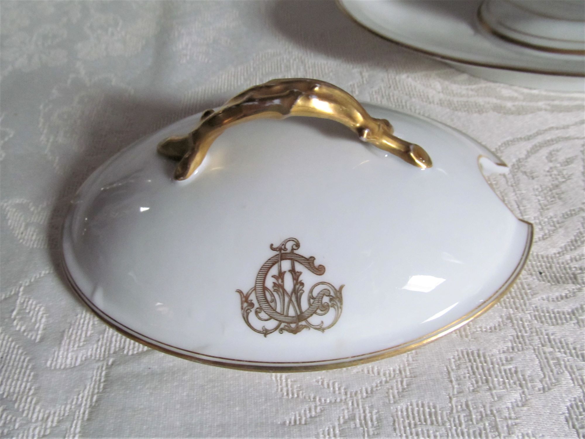 Saucière en porcelaine antique Limoges porelain Latrille Frères, France, C1899-1913