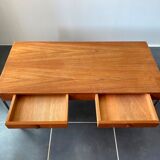 Scandinavian teak coffee table vintage chrome legs 1960