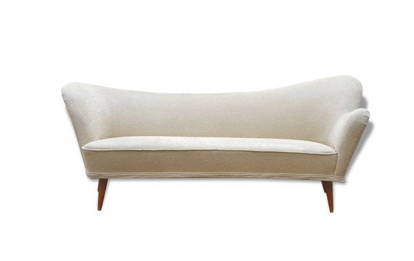 Canapé Meridienne sculptural Arc asymétrique suédois années 50/60 - Bon état sur Selency